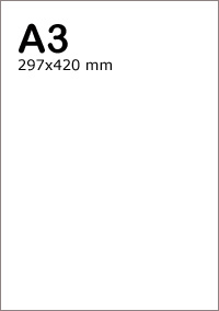 Pappersformat | Storlek A3 - 297x420 mm