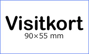 Storlek på visitkort - 90x55 mm Storlek på visitkort - 90x55 mm